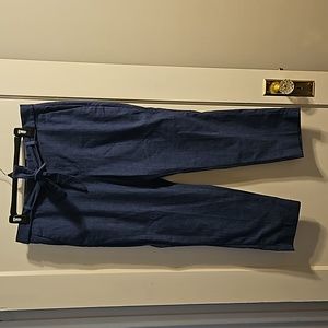 Banana Republic tie belt pant in blue. Size 10.